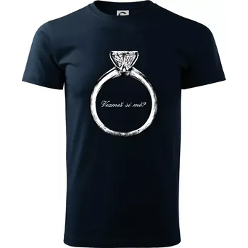 Pánské tričko Vezmeš si mě? - Klasické pánské triko vyšší gramáže - 4XL ( Námořní modrá (téměř černá) )