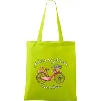 Pěknou jízdu životem 20 - Taška bavlněná - 42 x 38 cm ( Limetková )