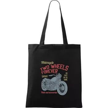Nákupní taška Two wheels forever go fast - Taška bavlněná - 42 x 38 cm ( Černá )