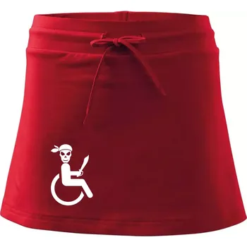 Dámská sukně Pirát vozíčkář - Sportovní sukně - two in one - XL ( Červená )