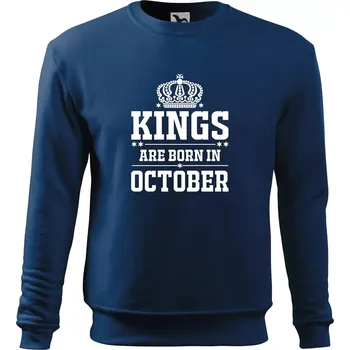 Pánská mikina Kings are born in October - Mikina Essential pánská - S ( Půlnoční modrá )