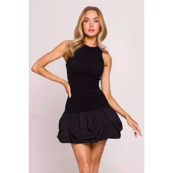 Dámské šaty M863 Šaty Bubble hem racer - černé EU XL
