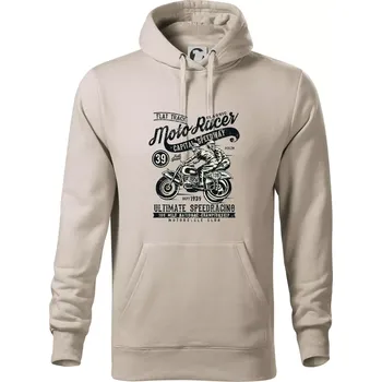 Pánská mikina Moto Racer Classic - Mikina pánská Cape s kapucí - 3XL ( Ledově šedá )