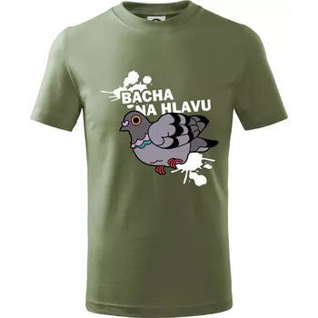 Bacha na hlavu - Tričko dětské bavlněné - 122 cm/6 let ( Khaki )