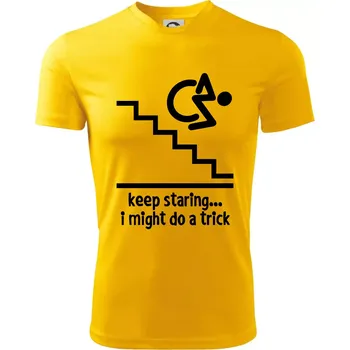 Chlapecké tričko Keep staring i might do a trick - Dětské triko sportovní (dresovina) - 146 cm/10 let ( Žlutá )