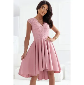 Oblečení a móda 300-7 PATRICIA elegantní šaty s delšími zády a šněrovacím výstřihem - BRUCE ROSE XXL