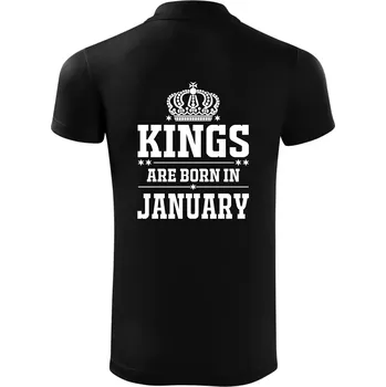 Pánská košile Kings are born in January - Polokošile Victory sportovní (dresovina) - 3XL ( Černá )