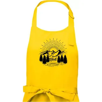 Kuchyňská zástěra Hory a les - Pánská zástěra na vaření - Univerzální velikost ( Žlutá )