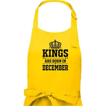 Kuchyňská zástěra Kings are born in December - Pánská zástěra na vaření - Univerzální velikost ( Žlutá )