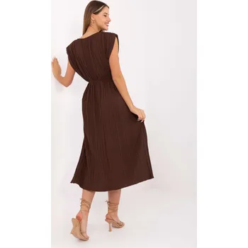 Dámské šaty Šaty DHJ SK 21309.96 tmavě hnědé jedna velikost