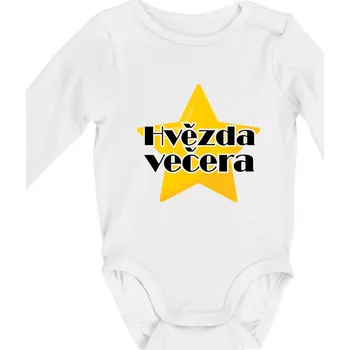Hvězda večera - Body kojenecké s dlouhým rukávem - Dlouhý r. do 3 měs ( Bílá )