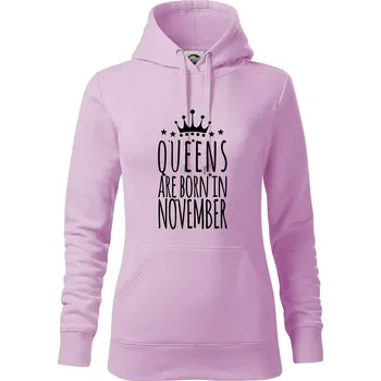 Dámská mikina Queens are born in November - Mikina dámská Cape s kapucí - XS ( Orchid )