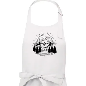 Kuchyňská zástěra Hory a les - Dámská zástěra na vaření - Univerzální velikost ( Bílá )