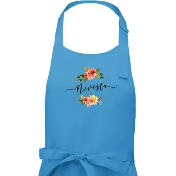 Kuchyňská zástěra Nevěsta čtverec oranžový - Dámská zástěra na vaření - Univerzální velikost ( Světlý tyrkys )