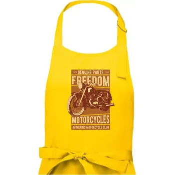 Kuchyňská zástěra Motorcycles freedom - Pánská zástěra na vaření - Univerzální velikost ( Žlutá )