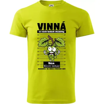 Vinná réva odsouzena Müller Thurgau - Klasické pánské triko vyšší gramáže - XS ( Limetková )