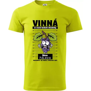 Pánské tričko Vinná réva odsouzena Pálava - Klasické pánské triko vyšší gramáže - M ( Limetková )