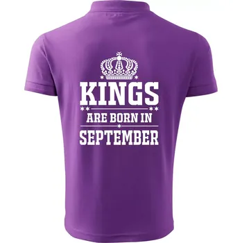 Pánská košile Kings are born in September - Polokošile pánská Pique Polo 203 - 4XL ( Fialová )