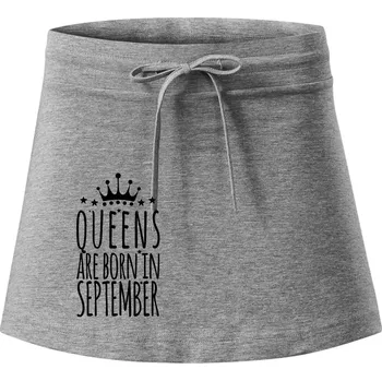 Dámská sukně Queens are born in September - Sportovní sukně - two in one - XL ( Tmavě šedý melír )