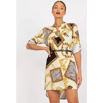 Dámské šaty Šaty DHJ SK 5766AB 6.76 světle žlutá jedna velikost