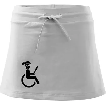 Dámská sukně Pirát vozíčkář - Sportovní sukně - two in one - XS ( Bílá )