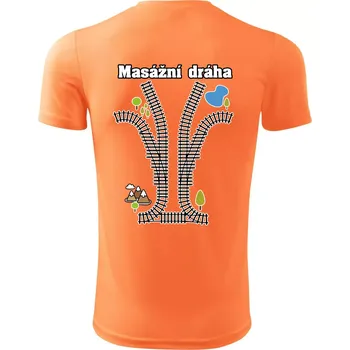 Masážní dráha - Dětské triko sportovní (dresovina) - 146 cm/10 let ( Neon mandarine )