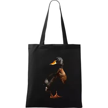 Nákupní taška Kachna stojící černá fotka - Taška bavlněná - 42 x 38 cm ( Černá )