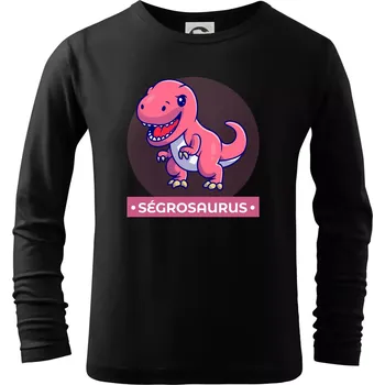 Chlapecké tričko Dinosauří rodina - ségra - Triko dětské Long Sleeve - 158 cm/12 let ( Černá )