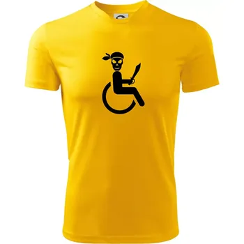 Chlapecké tričko Pirát vozíčkář - Dětské triko sportovní (dresovina) - 134 cm/8 let ( Žlutá )