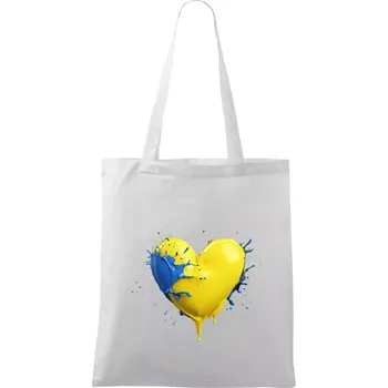 Nákupní taška Srdce rozprsknuté - Švédské barvy - Taška bavlněná - 42 x 38 cm ( Bílá )