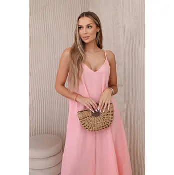 Dámské šaty Mušelínové šaty na ramínka meruňka UNI