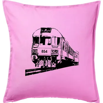 Polštář Vlak 854 - Polštář 50x50 - 50x50 - Pouze potah ( Růžová )
