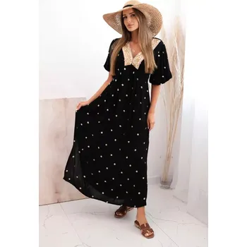 Dámské šaty Dámské viskózové šaty se zavazováním na zádech černý UNI