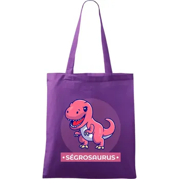 Dinosauří rodina - ségra - Taška bavlněná - 42 x 38 cm ( Fialová )
