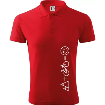 Pánská košile Hory kolo úsměv - Polokošile pánská Pique Polo 203 - 5XL ( Červená )