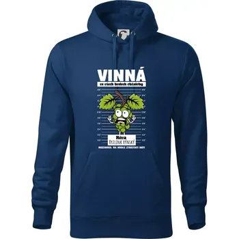 Pánská mikina Vinná réva odsouzena Ryzlink rýnský - Mikina pánská Cape s kapucí - 4XL ( Půlnoční modrá )