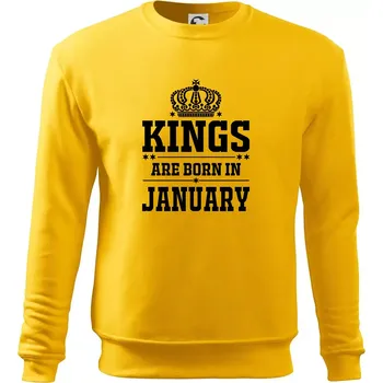 Pánská mikina Kings are born in January - Mikina Essential pánská - 3XL ( Žlutá )