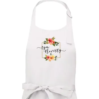 Kuchyňská zástěra Tým nevěsty čtverec oranžový - Dámská zástěra na vaření - Univerzální velikost ( Bílá )