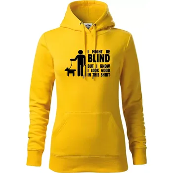Dámská mikina I might be blind - Mikina dámská Cape s kapucí - M ( Žlutá )