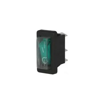 vypínač ROCKER SPST pol 2 OFF-ON 16A/250VAC zelená doutnavka 250V