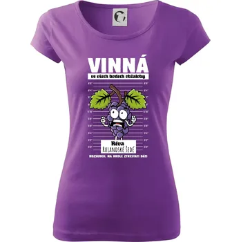 Dámské tričko Vinná réva odsouzena Rulandské šedé - Dámské triko Pure - XS ( Fialová )