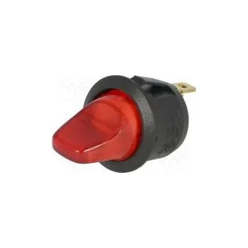 vypínač ROCKER SPST pol 2 OFF-ON 10A/250VAC červená doutnavka 230V