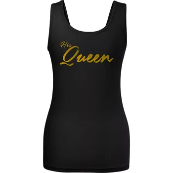 Dámské tričko The King - His Queen - psací - Dámské tílko - XL ( Černá )