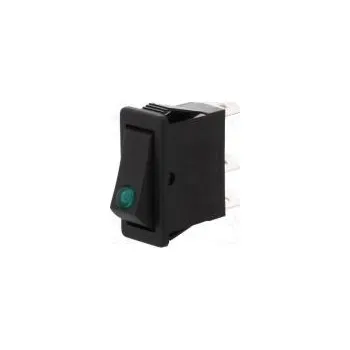 vypínač ROCKER SPST pol 2 OFF-ON 16A/250VAC černá doutnavka 250V