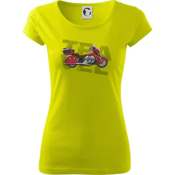 Dámské tričko Cestovní motorka Amerika červená - Dámské triko Pure - M ( Limetková )