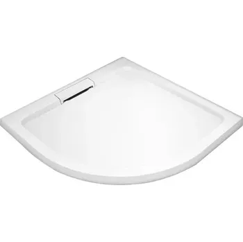 Sprchová vanička WellMall HARD 80x80x3,5 čtvrtkruhová mramorová vanička bílá