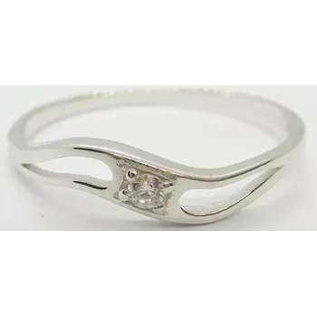 Prsten Klenoty Budín Zásnubní prsten z bílého zlata se zasazeným zirkonem 585/1,00gr vel.55 323041289 (Klenoty Budín Zásnubní prsten z bílého zlata se zasazeným zirkonem 585/1,00gr vel.55 323041289)