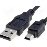 Kabel USB 2.0 USB A vidlice, USB B mini vidlice 0,15m černá