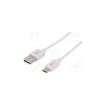 Datový kabel Kabel USB 2.0,USB 3.1 USB A vidlice, USB C vidlice 1m bílá