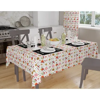 ubrus Vánoční ubrus teflonový - vánoce pestré průměr 120 cm